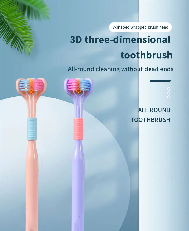 8Pcs/set Three Sided Toothbrush Soft Bristle Tooth brush Ultra Fine Toothbrush Oral Care Safety Teeth Brush Oral Health Cleaner