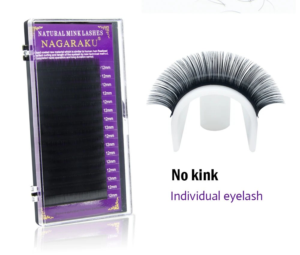 NAGARAKU All Size 6 Cases C D CC DD Curl Faux Mink Eyelashes Extension Individual Eyelashes Artificial Fake False Eyelashes