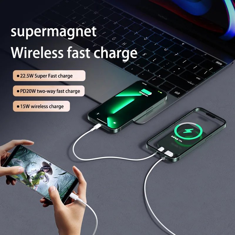 Xiaomi Mijia Magnetic Wireless 30000mAh Power Bank Fast Charger For Magsafe Portable Auxiliary Battery Pack For Iphone Huawei